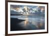 Looking Towards the North Atlantic at Sunrise from the Black Volcanic Sand Beach at Vik I Myrdal-Lee Frost-Framed Photographic Print