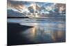 Looking Towards the North Atlantic at Sunrise from the Black Volcanic Sand Beach at Vik I Myrdal-Lee Frost-Mounted Photographic Print
