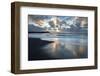 Looking Towards the North Atlantic at Sunrise from the Black Volcanic Sand Beach at Vik I Myrdal-Lee Frost-Framed Photographic Print