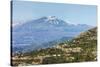 Looking Towards Trupiano and the Smoking 3350M High Volcano of Mount Etna During an Active Phase-Rob Francis-Stretched Canvas