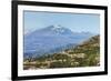 Looking Towards Trupiano and the Smoking 3350M High Volcano of Mount Etna During an Active Phase-Rob Francis-Framed Photographic Print