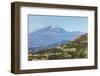 Looking Towards Trupiano and the Smoking 3350M High Volcano of Mount Etna During an Active Phase-Rob Francis-Framed Photographic Print