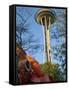 Looking up at the Space Needle, Seattle, Washington, USA-Janis Miglavs-Framed Stretched Canvas