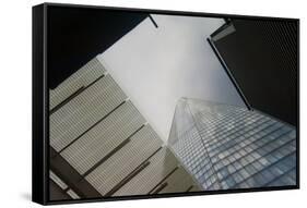 Looking up att he Shard  2020  {photograph)-Ant Smith-Framed Stretched Canvas