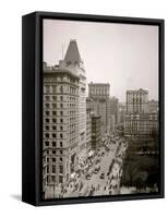 Looking Up Broadway from City Hall, New York-null-Framed Stretched Canvas