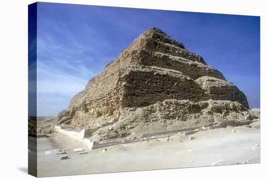 Looking Up from the Foot of Step Pyramid of King Djoser (Zozer), Saqqara, Egypt, C2600 Bc-Imhotep-Stretched Canvas