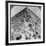 Looking Up the Northeast Corner of the Great Pyramid, Egypt, 1905-Underwood & Underwood-Framed Photographic Print