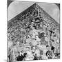 Looking Up the Northeast Corner of the Great Pyramid, Egypt, 1905-Underwood & Underwood-Mounted Photographic Print