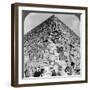 Looking Up the Northeast Corner of the Great Pyramid, Egypt, 1905-Underwood & Underwood-Framed Photographic Print