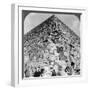 Looking Up the Northeast Corner of the Great Pyramid, Egypt, 1905-Underwood & Underwood-Framed Photographic Print