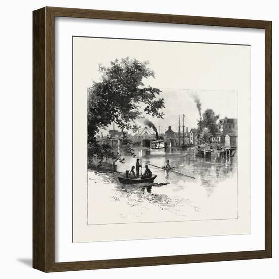 Looking Up the Thames, Chatham, Canada, Canada, Nineteenth Century-null-Framed Giclee Print