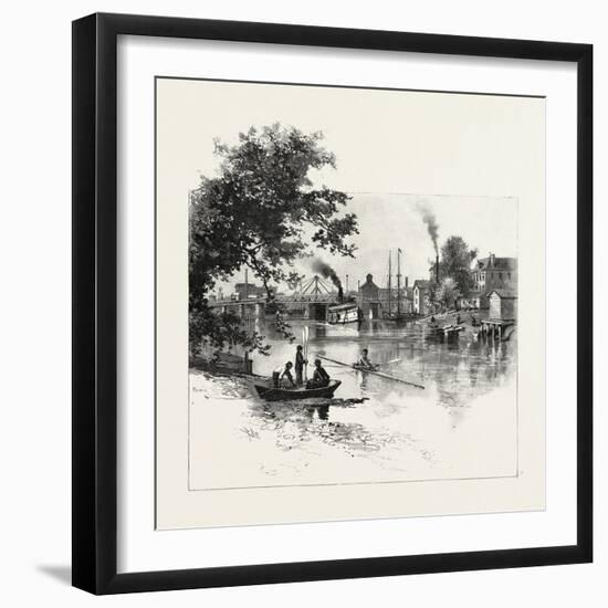 Looking Up the Thames, Chatham, Canada, Canada, Nineteenth Century-null-Framed Giclee Print