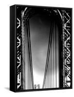 Looking up to Tower on the George Washington Bridge-Margaret Bourke-White-Framed Stretched Canvas