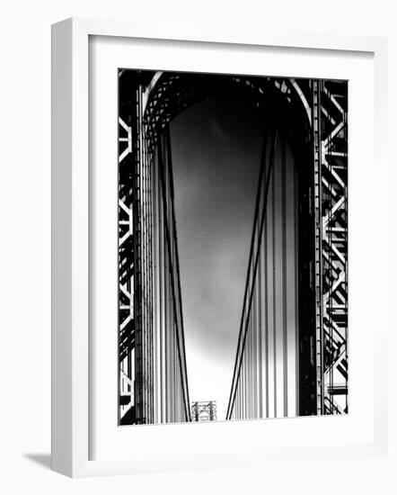 Looking up to Tower on the George Washington Bridge-Margaret Bourke-White-Framed Premium Photographic Print