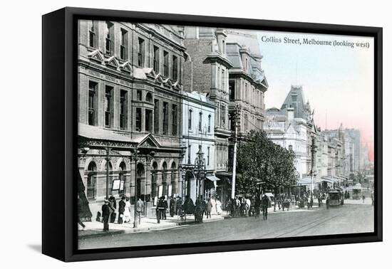 Looking West Along Collins Street, Melbourne, Australia, 1912-null-Framed Stretched Canvas