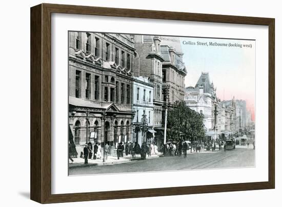 Looking West Along Collins Street, Melbourne, Australia, 1912-null-Framed Giclee Print