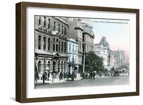 Looking West Along Collins Street, Melbourne, Australia, 1912-null-Framed Giclee Print