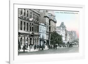 Looking West Along Collins Street, Melbourne, Australia, 1912-null-Framed Giclee Print