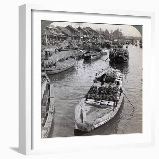 Looking West from Nihon Bashi (Bridg), Towards the Centre of Tokyo, Japan, 1904-Underwood & Underwood-Framed Photographic Print