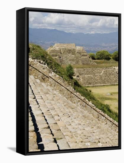 Looking West in the Ancient Zapotec City of Monte Alban, Near Oaxaca City, Oaxaca, Mexico-Robert Harding-Framed Stretched Canvas