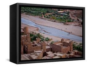 Lookink Down on the Kasbah, Ait-Benhaddou, UNESCO World Heritage Site, Morocco, North Africa, Afric-Simon Montgomery-Framed Stretched Canvas