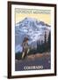 Lookout Mountain, Colorado - Mountain Hiker-Lantern Press-Framed Art Print