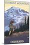 Lookout Mountain, Colorado - Mountain Hiker-Lantern Press-Mounted Art Print