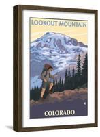 Lookout Mountain, Colorado - Mountain Hiker-Lantern Press-Framed Art Print