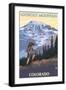 Lookout Mountain, Colorado - Mountain Hiker-Lantern Press-Framed Art Print