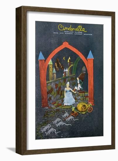 Lookout Mountain, Tennessee - Fairyland Caverns, Interior View of Cinderella Running from Prince-Lantern Press-Framed Art Print