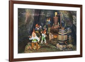 Lookout Mountain, Tennessee - Fairyland Caverns, Interior View of Gnomes at a Moonshine Still-Lantern Press-Framed Art Print