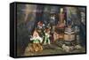 Lookout Mountain, Tennessee - Fairyland Caverns, Interior View of Gnomes at a Moonshine Still-Lantern Press-Framed Stretched Canvas