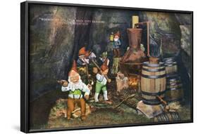 Lookout Mountain, Tennessee - Fairyland Caverns, Interior View of Gnomes at a Moonshine Still-Lantern Press-Framed Art Print