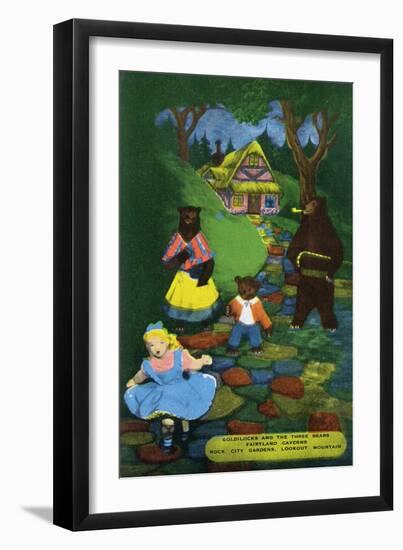 Lookout Mountain, Tennessee - Fairyland Caverns, Interior View of Goldilocks and the 3 Bears-Lantern Press-Framed Art Print