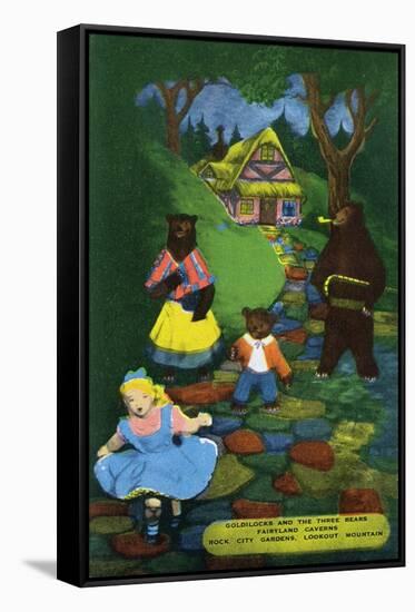 Lookout Mountain, Tennessee - Fairyland Caverns, Interior View of Goldilocks and the 3 Bears-Lantern Press-Framed Stretched Canvas