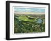 Lookout Mountain, Tennessee - Moccasin Bend, Lookout Battlefield View from Mt-Lantern Press-Framed Art Print
