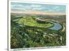 Lookout Mountain, Tennessee - Moccasin Bend, Lookout Battlefield View from Mt-Lantern Press-Stretched Canvas