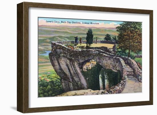 Lookout Mountain, Tennessee - Rock City Gardens, View of Lover's Leap-Lantern Press-Framed Art Print