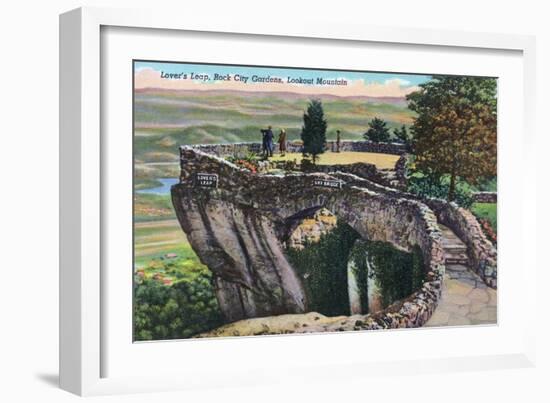 Lookout Mountain, Tennessee - Rock City Gardens, View of Lover's Leap-Lantern Press-Framed Art Print