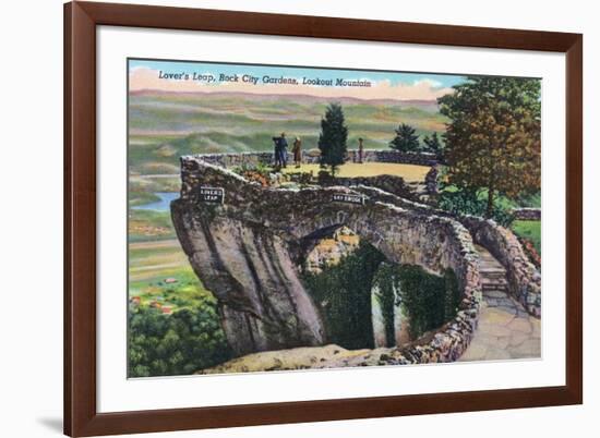 Lookout Mountain, Tennessee - Rock City Gardens, View of Lover's Leap-Lantern Press-Framed Premium Giclee Print