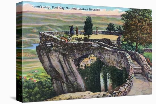 Lookout Mountain, Tennessee - Rock City Gardens, View of Lover's Leap-Lantern Press-Stretched Canvas