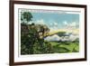 Lookout Mountain, Tennessee - Scenic View from Sunset Rock on the Mountain-Lantern Press-Framed Art Print