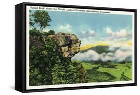 Lookout Mountain, Tennessee - Scenic View from Sunset Rock on the Mountain-Lantern Press-Framed Stretched Canvas