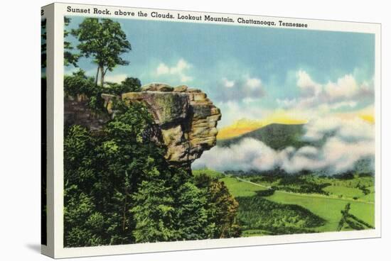 Lookout Mountain, Tennessee - Scenic View from Sunset Rock on the Mountain-Lantern Press-Stretched Canvas