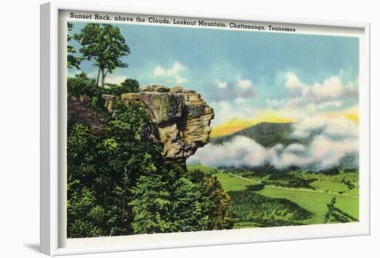 Lookout Mountain, Tennessee - Scenic View from Sunset Rock on the Mountain-Lantern Press-Framed Art Print