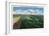 Lookout Mountain, Tennessee - View 7 States from Point Lookout: AL, TN, KY, VA, NC, SC, GA-Lantern Press-Framed Art Print