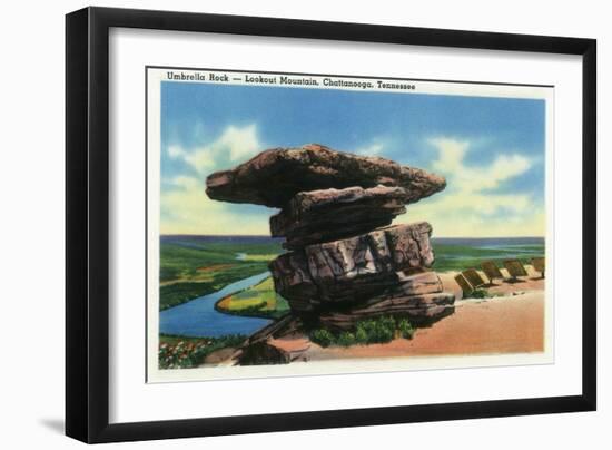 Lookout Mountain, Tennessee - View of Umbrella Rock-Lantern Press-Framed Art Print