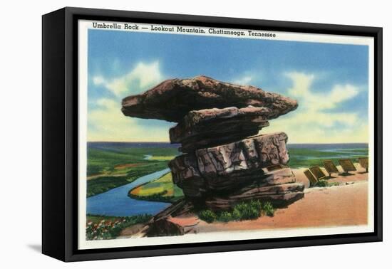 Lookout Mountain, Tennessee - View of Umbrella Rock-Lantern Press-Framed Stretched Canvas