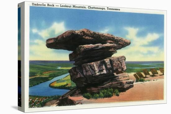 Lookout Mountain, Tennessee - View of Umbrella Rock-Lantern Press-Stretched Canvas