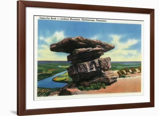 Lookout Mountain, Tennessee - View of Umbrella Rock-Lantern Press-Framed Premium Giclee Print